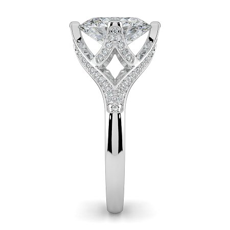 Tulip with Lattice-Shaped Pave Petals