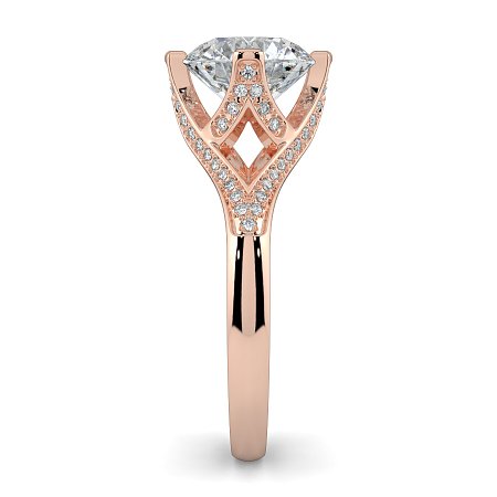 Tulip with Lattice-Shaped Pave Petals