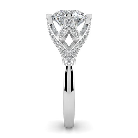 Tulip with Lattice-Shaped Pave Petals