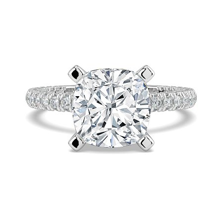 Tulip with Diamond Crown and Claw Set Diamond on Band