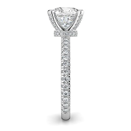 Tulip with Diamond Crown and Claw Set Diamond on Band