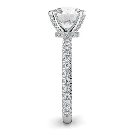 Tulip with Diamond Crown and Claw Set Diamond on Band