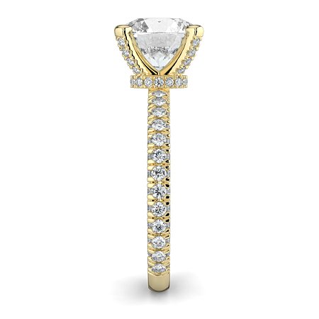 Tulip with Diamond Crown and Claw Set Diamond on Band