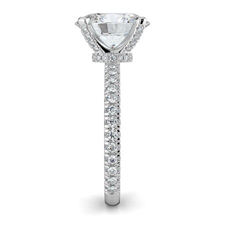 Tulip with Diamond Crown and Claw Set Diamond on Band