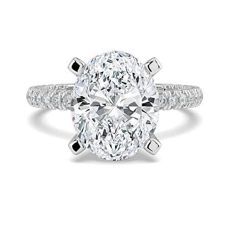Tulip with Diamond Crown and Claw Set Diamond on Band