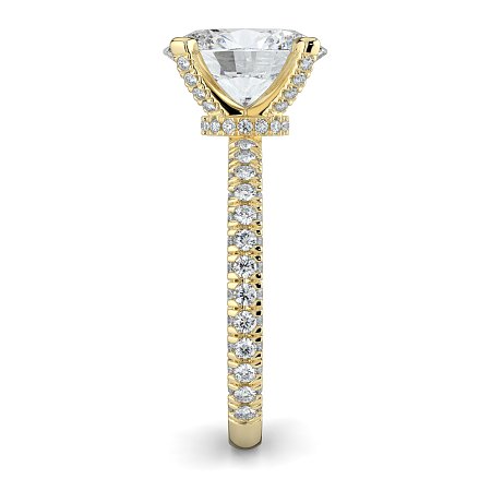 Tulip with Diamond Crown and Claw Set Diamond on Band