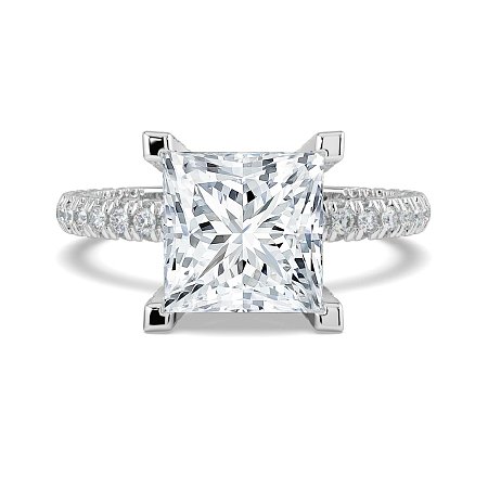Tulip with Diamond Crown and Claw Set Diamond on Band