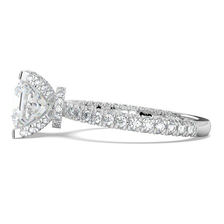 Tulip with Diamond Crown and Claw Set Diamond on Band
