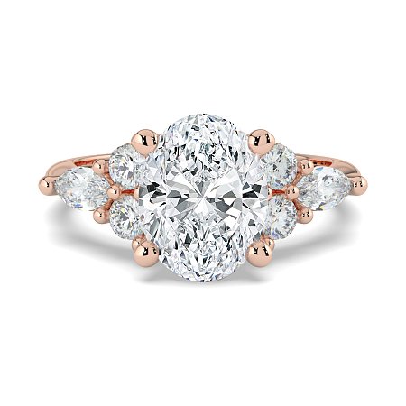 Cluster with Round and Marquise Side Stones