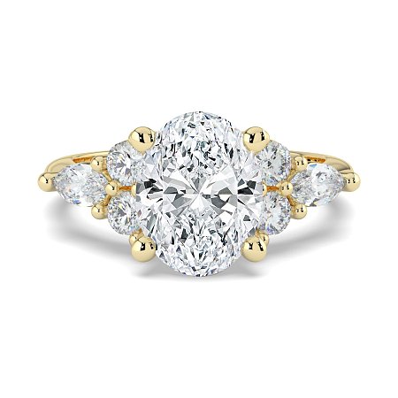 Cluster with Round and Marquise Side Stones