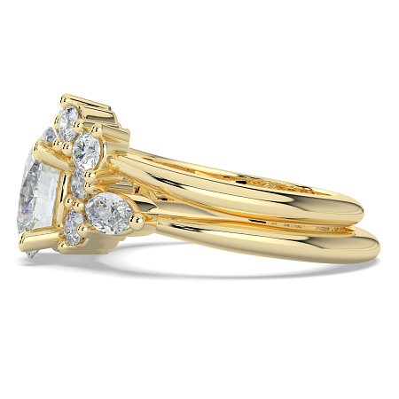 Cluster with Round and Marquise Side Stones