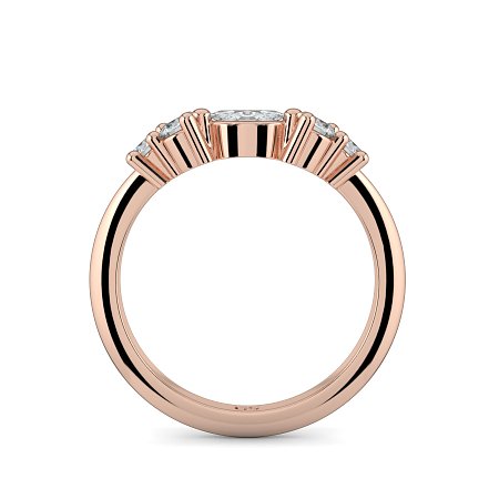 Cluster Curved Wedding Ring with Marquise & RBC Side Stones