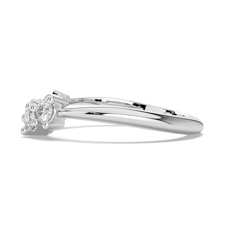 Cluster Curved Wedding Ring with Marquise & RBC Side Stones
