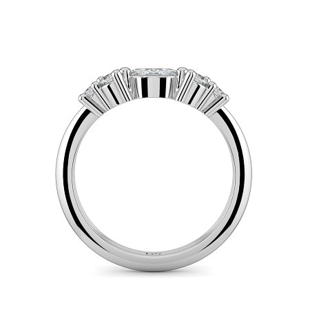 Cluster Curved Wedding Ring with Marquise & RBC Side Stones