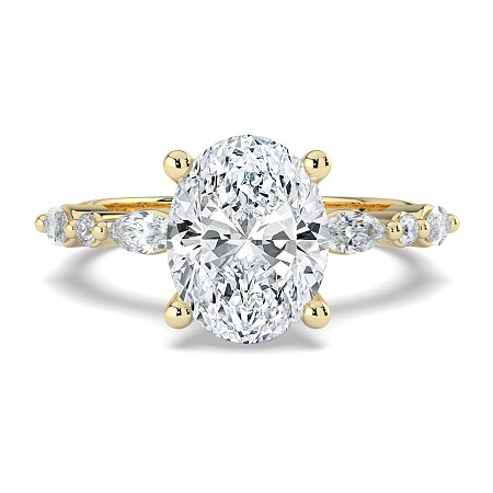 Cluster with Round and Marquise Side Stones