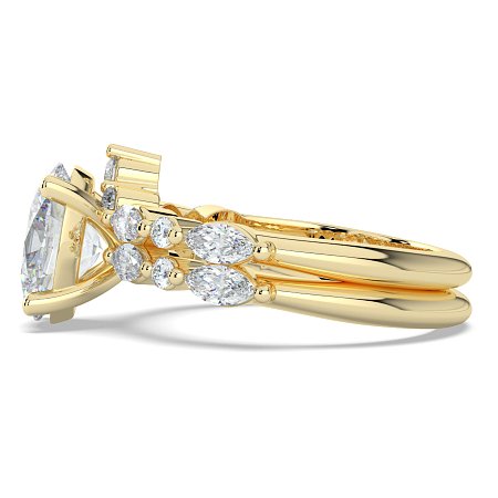 Cluster with Round and Marquise Side Stones