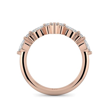 Cluster Pointy Wedding Ring with Marquise Side Stones