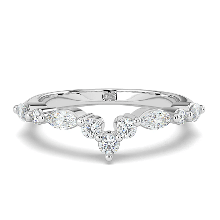 Cluster Pointy Lab-Grown Diamond Wedding Ring 0.10cts Total Weight