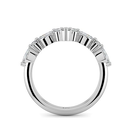 Cluster Pointy Wedding Ring with Marquise Side Stones