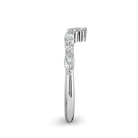 Cluster Pointy Lab-Grown Diamond Wedding Ring 0.10cts Total Weight