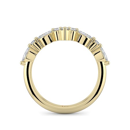 Cluster Pointy Wedding Ring with Marquise Side Stones