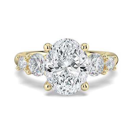 Cara Side Stones with 4 Accent Diamonds