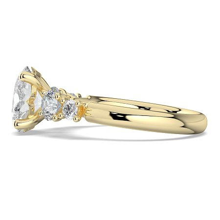 Cara Side Stones with 4 Accent Diamonds