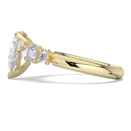 Cara Side Stones with 4 Accent Diamonds