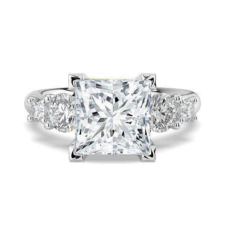 Cara Side Stones with 4 Accent Diamonds