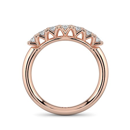 Cara Curved Wedding Ring with 7 Accent Diamonds
