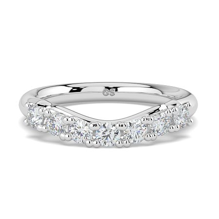 Cara Curved Wedding Ring with 7 Accent Diamonds