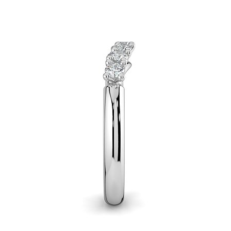 Cara Curved Wedding Ring with 7 Accent Diamonds