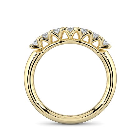 Cara Curved Wedding Ring with 7 Accent Diamonds