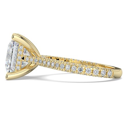 Cathedral with Hidden Halo and Diamond Pave Band