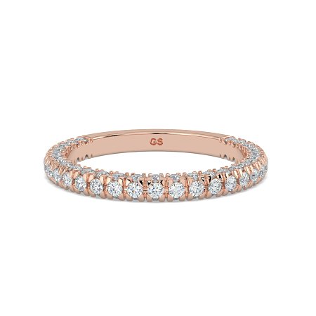 Cathedral Diamond Wedding Ring with Diamond Pave Band