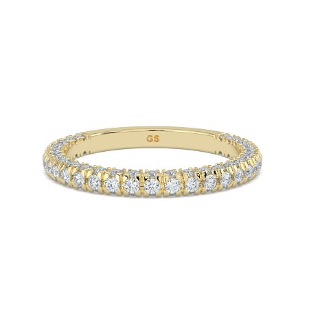 Cathedral Diamond Wedding Ring with Diamond Pave Band