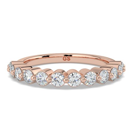 Ariel Wedding Ring with Round Prong-Set on Band