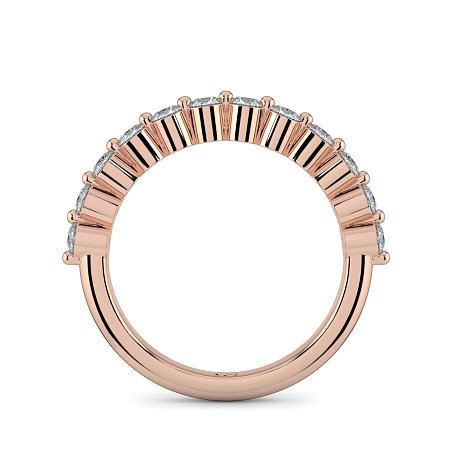 Ariel Wedding Ring with Round Prong-Set on Band