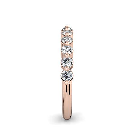 Ariel Wedding Ring with Round Prong-Set on Band