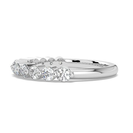Ariel Wedding Ring with Round Prong-Set on Band