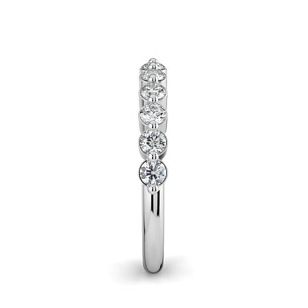 Ariel Wedding Ring with Round Prong-Set on Band