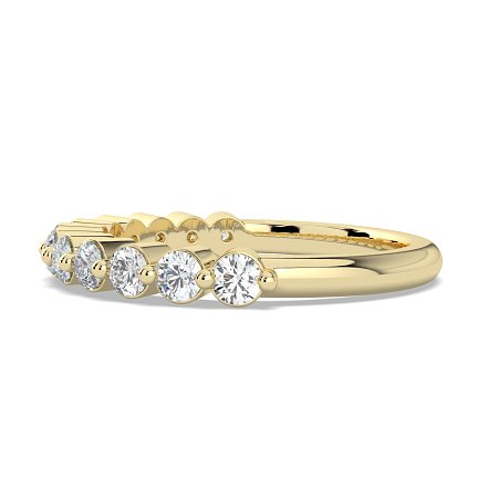 Ariel Wedding Ring with Round Prong-Set on Band