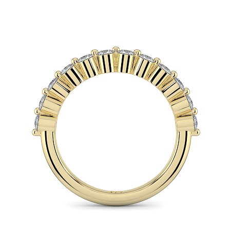 Ariel Wedding Ring with Round Prong-Set on Band