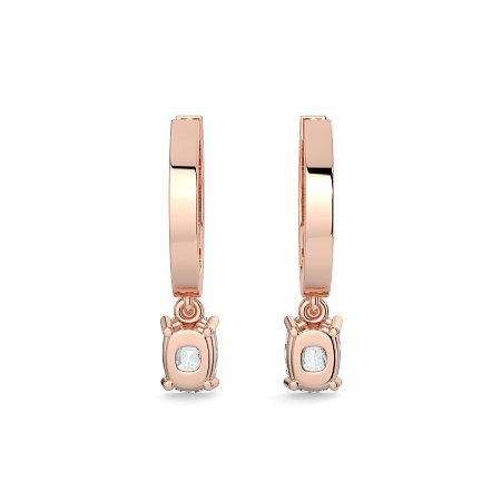 Diamond Earring Huggies with Claw Set Lab-grown Diamond Drop