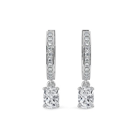 Diamond Earring Huggies with Claw Set Lab-grown Diamond Drop