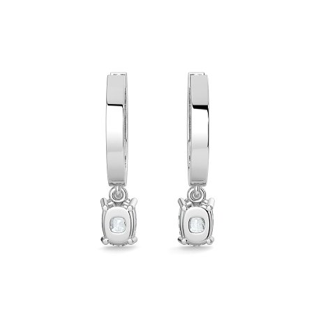 Diamond Earring Huggies with Claw Set Lab-grown Diamond Drop