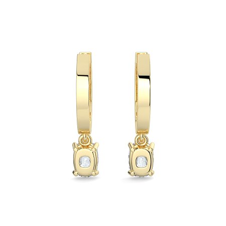 Diamond Earring Huggies with Claw Set Lab-grown Diamond Drop