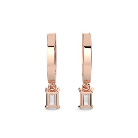 Diamond Earring Huggies with Claw Set Lab-grown Diamond Drop