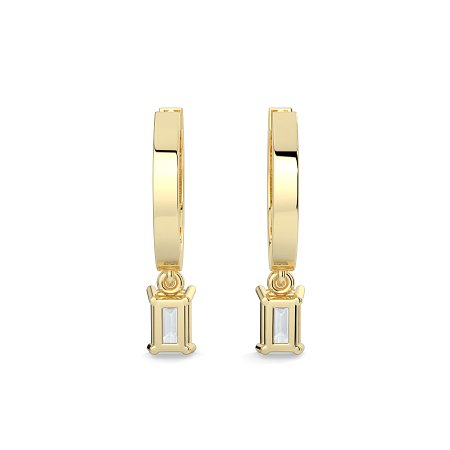 Diamond Earring Huggies with Claw Set Lab-grown Diamond Drop