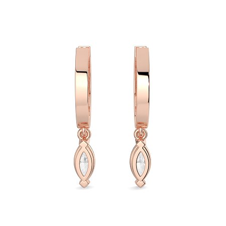 Diamond Earring Huggies with Claw Set Lab-grown Diamond Drop